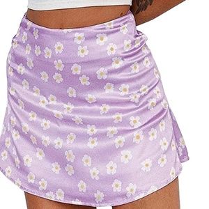 Purple floral skirt
